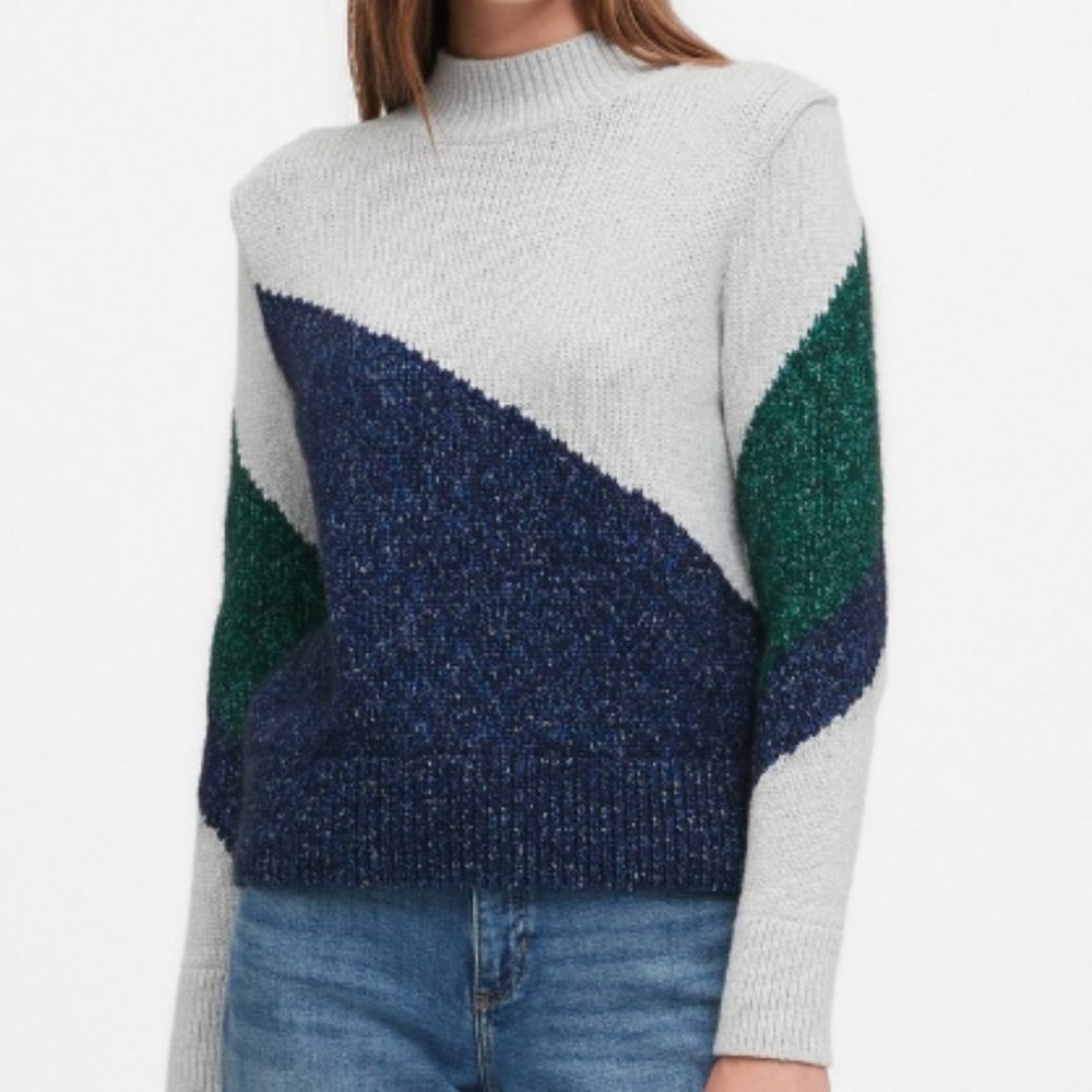 Banana Republic NWT Sz S Cropped Metallic Color-Block Cropped Sweater